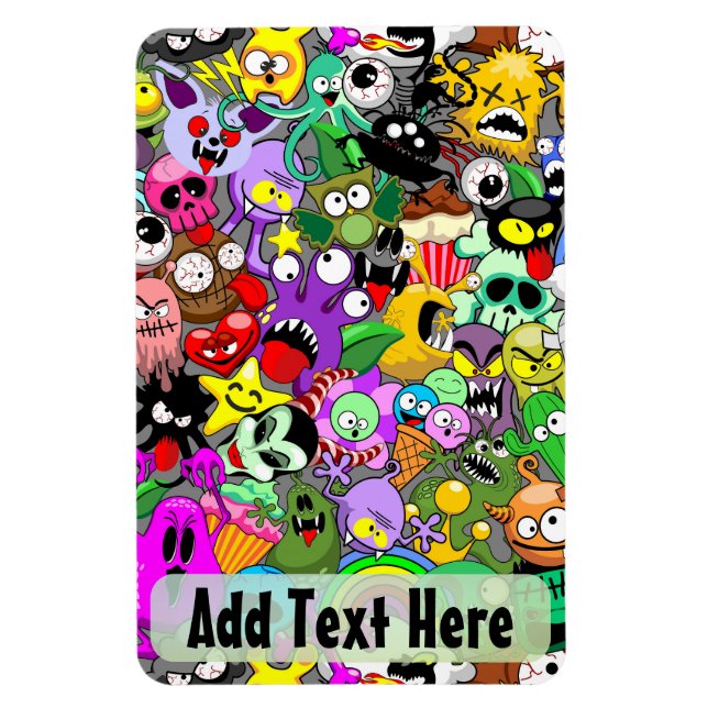 Monsters Cute Characters Halloween Pattern  Magnet (Vertical)