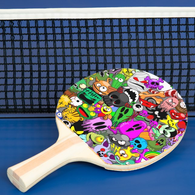 Monsters Cute Characters Halloween Pattern  Ping Pong Paddle (Insitu)