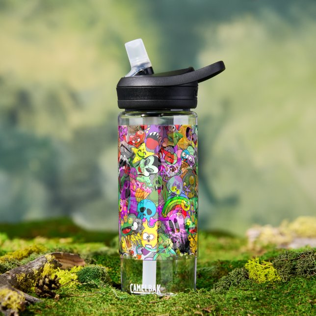 Monsters Cute Characters Halloween Pattern  Water Bottle (Outdoor)