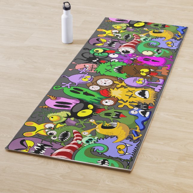 Monsters Cute Characters Halloween Pattern  Yoga Mat (In Situ)