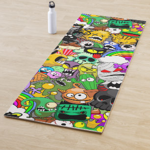 Monsters Cute Characters Halloween Pattern  Yoga Mat