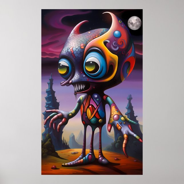 Monster's First Holiday - Ken Gauge Surreal Art Poster (Front)