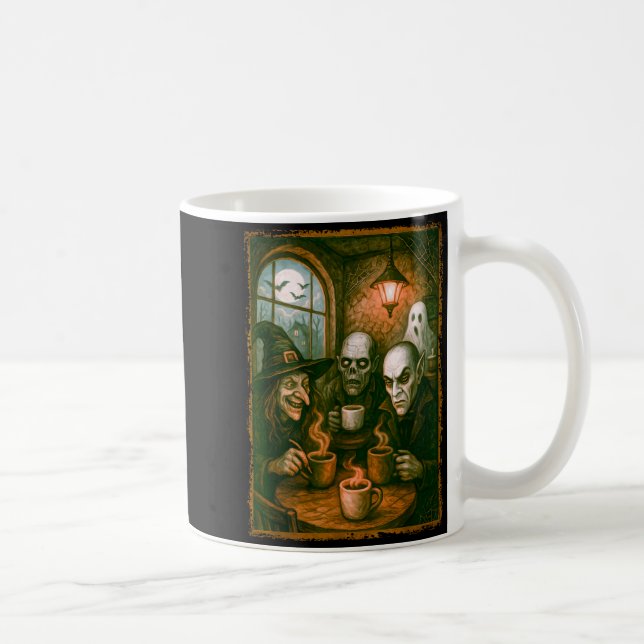 Monsters In Coffee Shop Coffee Lovers Barista Hall Coffee Mug (Right)