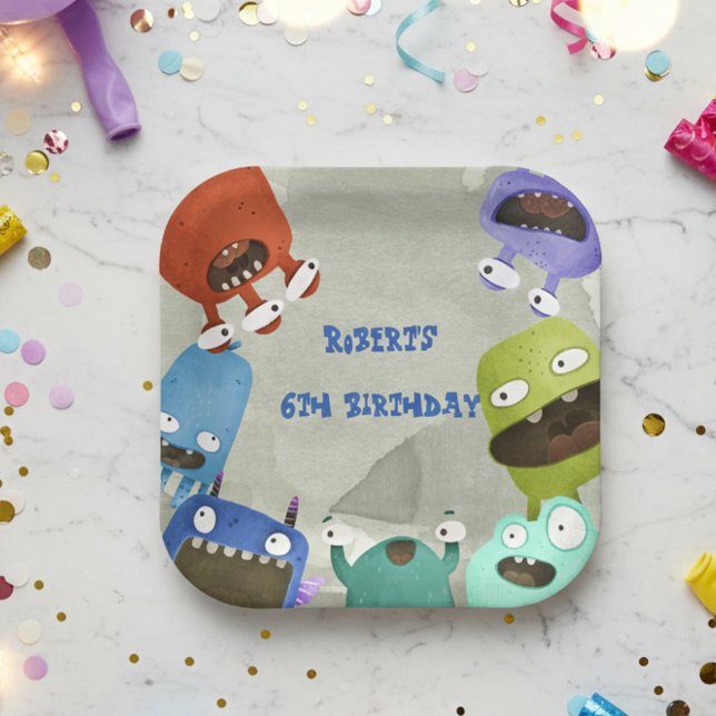 Monsters kids Birthday Paper Plate (Creator Uploaded)