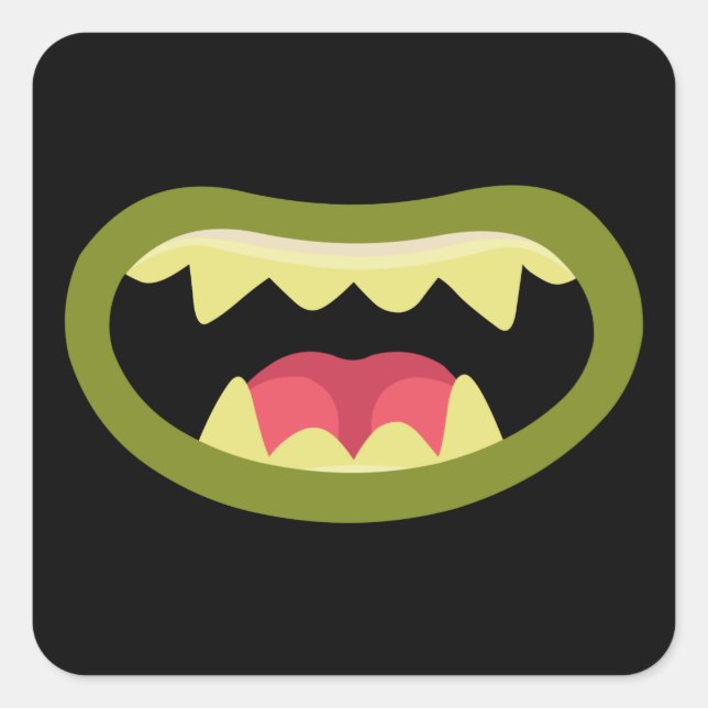 Monsters mouth square sticker (Front)