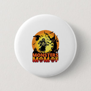 Monsters Mum Halloween Monster Ghost Skeleton Spoo 6 Cm Round Badge