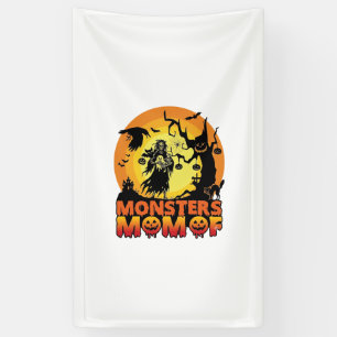 Monsters Mum Halloween Monster Ghost Skeleton Spoo Banner