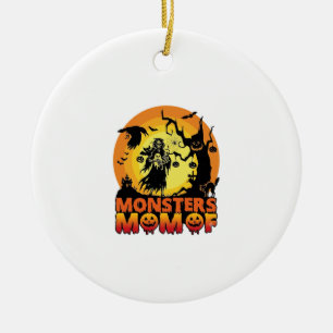 Monsters Mum Halloween Monster Ghost Skeleton Spoo Ceramic Tree Decoration