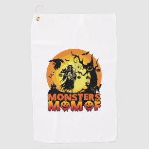 Monsters Mum Halloween Monster Ghost Skeleton Spoo Golf Towel
