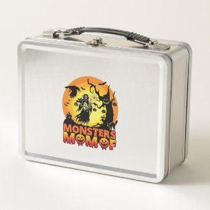 Monsters Mum Halloween Monster Ghost Skeleton Spoo Metal Lunch Box