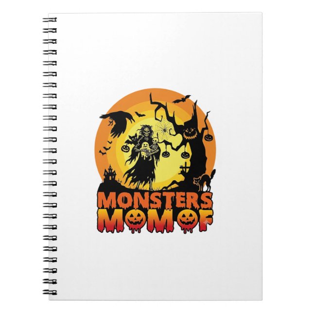 Monsters Mum Halloween Monster Ghost Skeleton Spoo Notebook (Front)