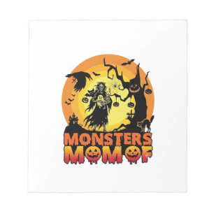 Monsters Mum Halloween Monster Ghost Skeleton Spoo Notepad
