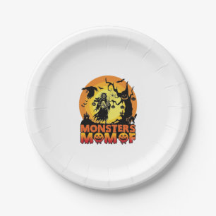 Monsters Mum Halloween Monster Ghost Skeleton Spoo Paper Plate