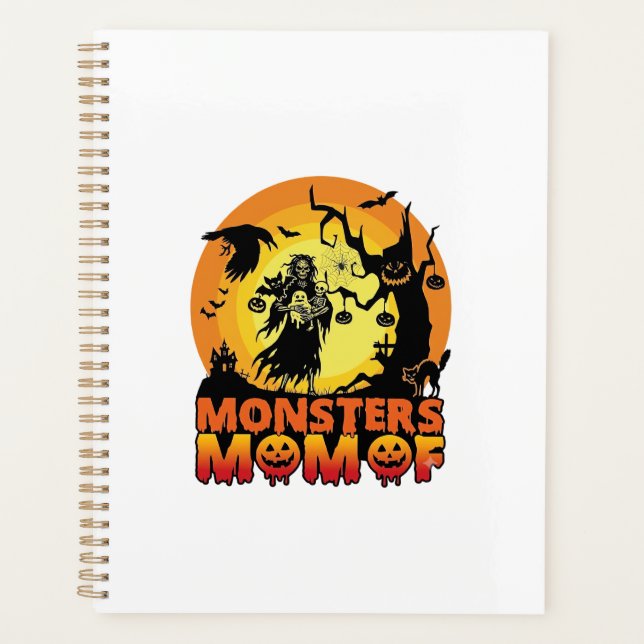 Monsters Mum Halloween Monster Ghost Skeleton Spoo Planner (Front)