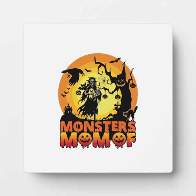 Monsters Mum Halloween Monster Ghost Skeleton Spoo Plaque (Front)