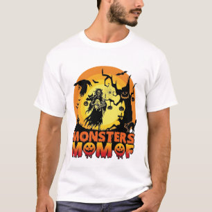 Monsters Mum Halloween Monster Ghost Skeleton Spoo T-Shirt
