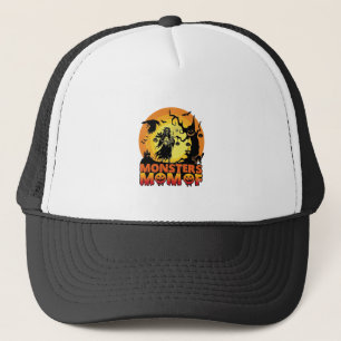 Monsters Mum Halloween Monster Ghost Skeleton Spoo Trucker Hat