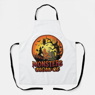 Monsters Mum Halloween Skeleton Pumpkin Owl Spooky Apron