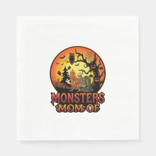 Monsters Mum Halloween Skeleton Pumpkin Owl Spooky Napkin