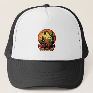 Monsters Mum Halloween Skeleton Pumpkin Owl Spooky Trucker Hat