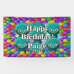 Monsters Personalised character birthday banner