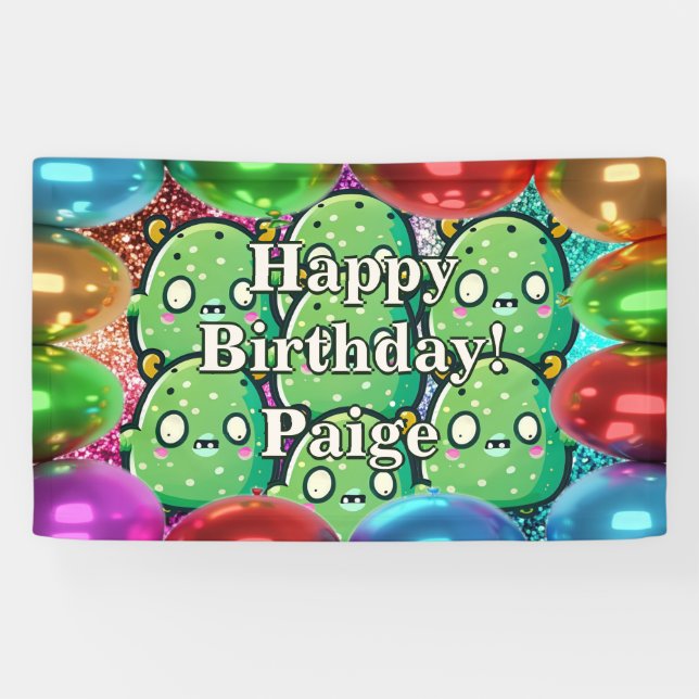 Monsters Personalised character birthday banner (Horizontal)