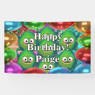 Monsters Personalised character birthday banner