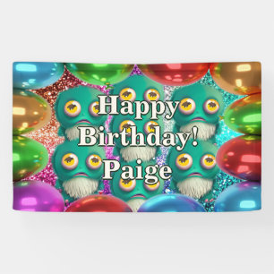Monsters Personalised character birthday banner