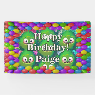 Monsters Personalised character birthday banner