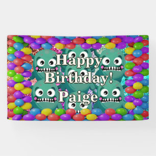 Monsters Personalised character birthday banner