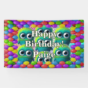 Monsters Personalised character birthday banner