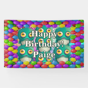 Monsters Personalised character birthday banner