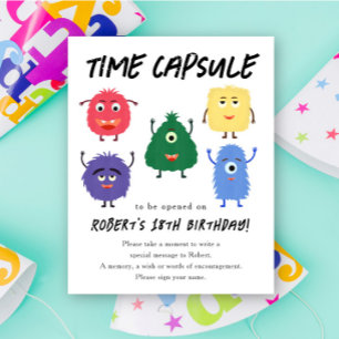 Monsters Time Capsule 1st birthday Poster