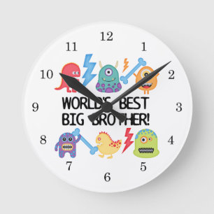 Monsters World Best Big Brother Round Clock