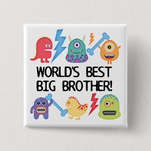 Monsters World's Best Big Brother 15 Cm Square Badge