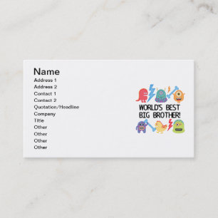Monsters World's Best Big Brother Business Card
