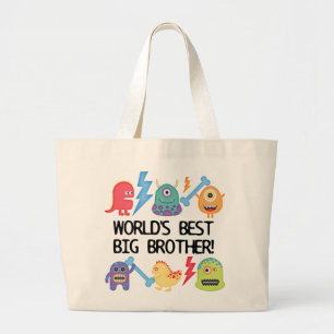 Monsters World's Best Big Brother Large Tote Bag