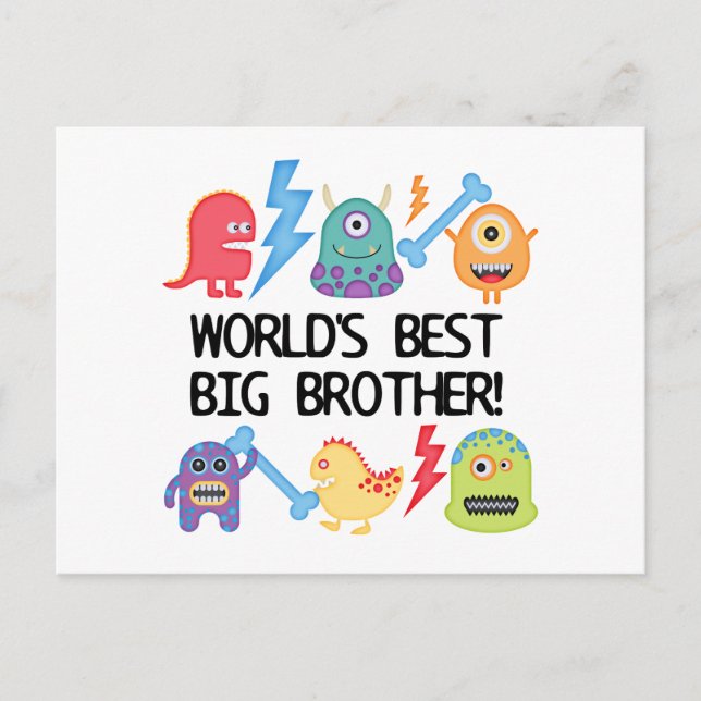 Monsters World's Best Big Brother Postcard (Front)