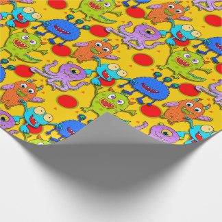 Monsters Yellow Purple Red Blue Orange Gift Wrap
