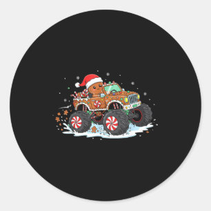 Monstertruck Gingerbread Kids Funny Christmas Baki Classic Round Sticker