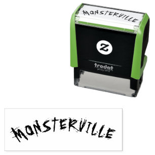 " MONSTERVILLE " HALLOWEEN HORROR FUN MONSTER WORD SELF-INKING STAMP