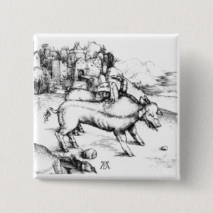 Monstrous Pig 15 Cm Square Badge