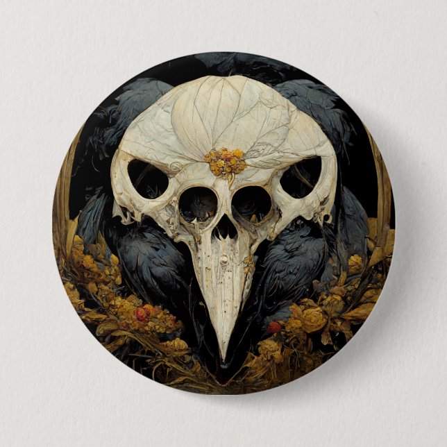 Monstrous Raven Horror Goth Gothic 7.5 Cm Round Badge (Front)