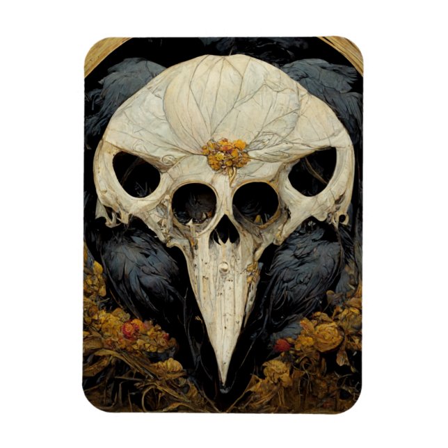 Monstrous Raven Horror Goth Gothic Magnet (Vertical)