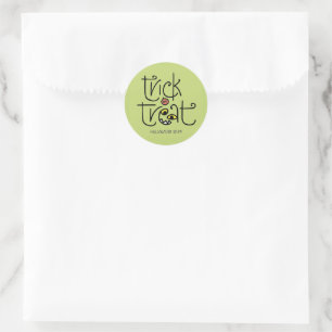 Monstrous trick-or-treat sticker - green