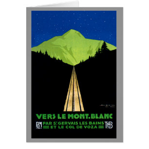 Mont Blanc Alps Vintage Travel Poster