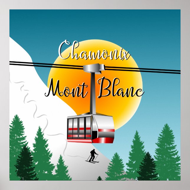 Mont Blanc Chamonix vintage travel poster (Front)