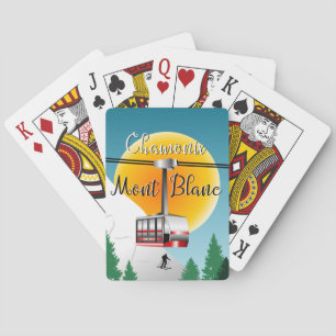 Mont Blanc Chamonix vintage travel poster Playing Cards