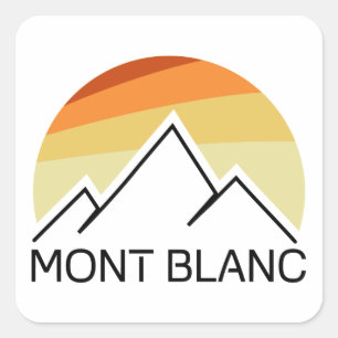 Mont Blanc France Retro Square Sticker