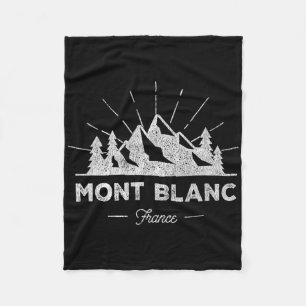 Mont Blanc France T Shirt Vintage Skiing Retro Tee Fleece Blanket